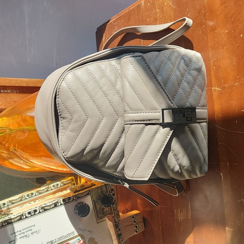 Botkier Dakota Leather Mini Convertible Backpack Crossbody in Fog Gray